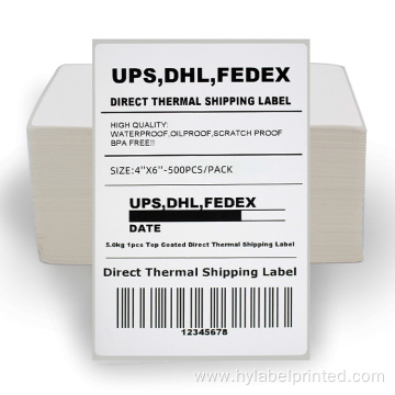 4x6 fanfold ups direct thermal transfer shipping label